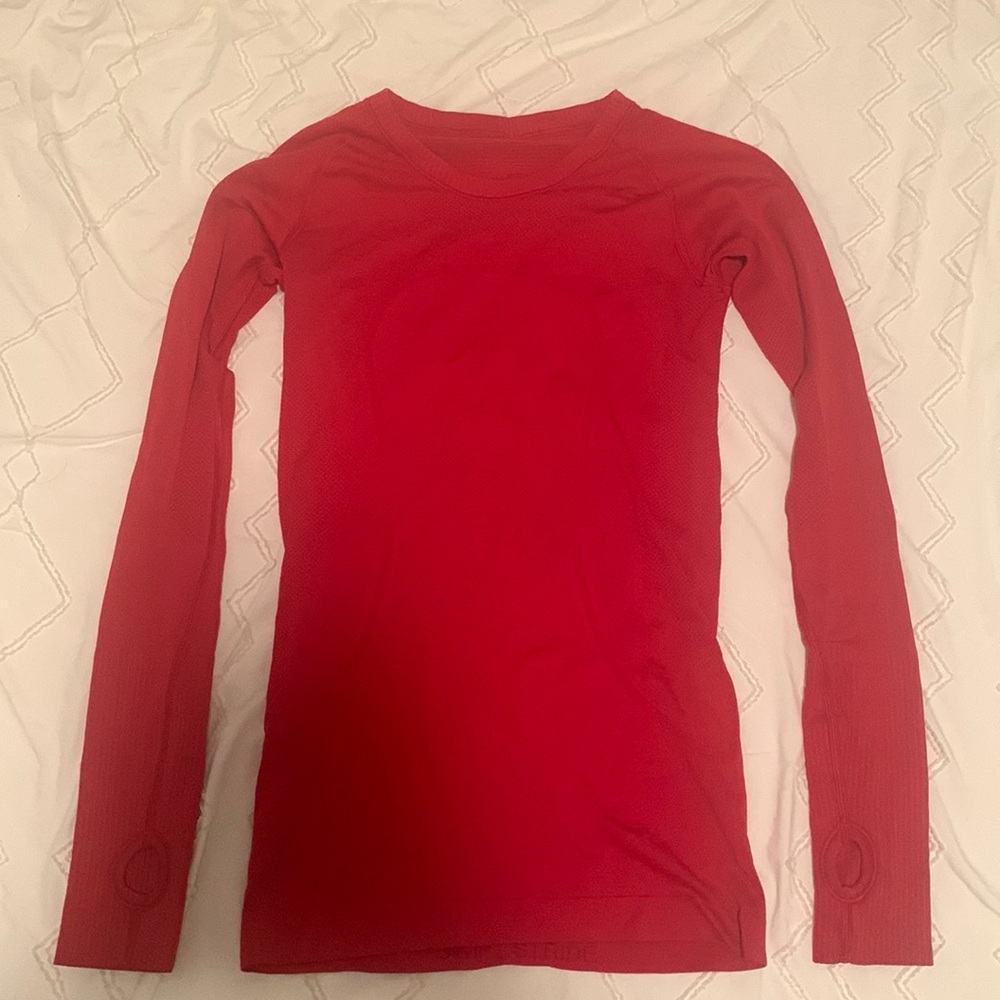 Red Lulu Lemon long sleeve shirt